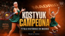 Marta Kostyuk venció a Mirra Andreeva por 6-3 y 7-5 en la final del Madrid Open y consiguió el título más importante de su carrera