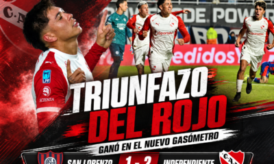 Independiente venció 2-1 a San Lorenzo en el Nuevo Gasómetro por el Torneo Apertura 2026 y aseguró su clasificación a los playoffs.