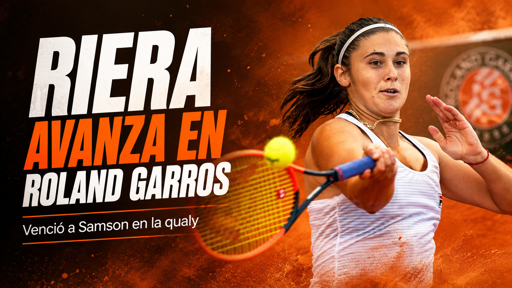 Julia Riera venció a Laura Samson por 6-4, 6-7 (7) y 6-1 en la qualy de Roland Garros 2026 tras tres horas y 20 minutos.