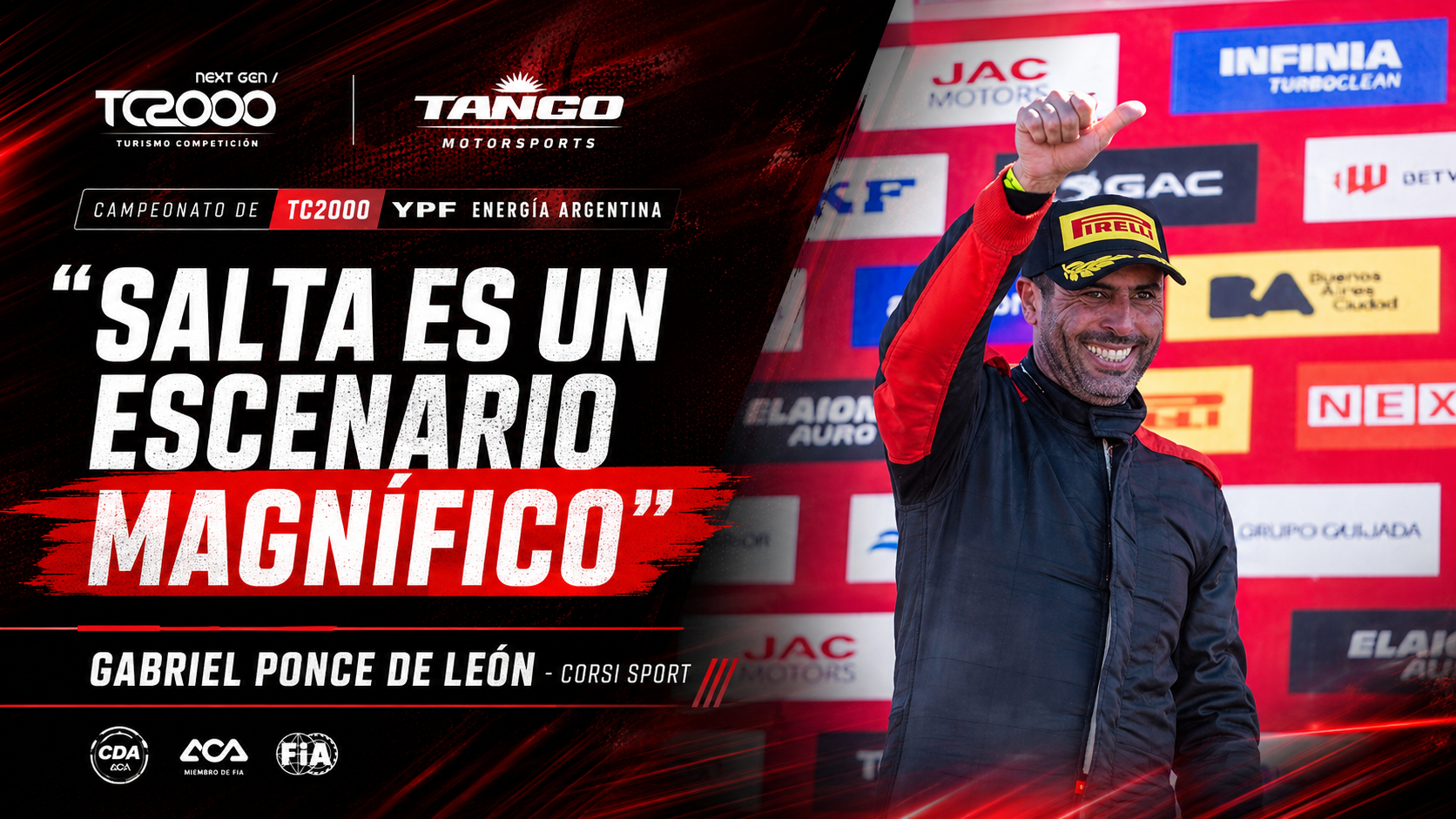 Gabriel Ponce de León anticipó la fecha del TC2000 en Salta y aseguró que el Martín Miguel de Güemes es “un escenario magnífico”.