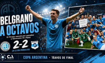 Belgrano sufrió, lo empató en el final y eliminó por penales a Gimnasia de Jujuy en la Copa Argentina