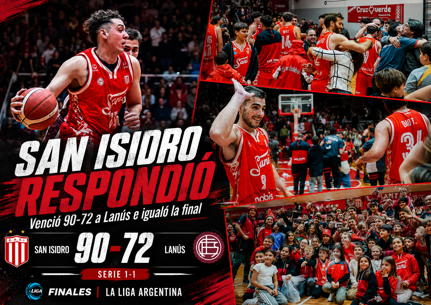 San Isidro superó con autoridad a Lanús por 90-72, igualó la final de La Liga Argentina y recuperó su mejor versión.