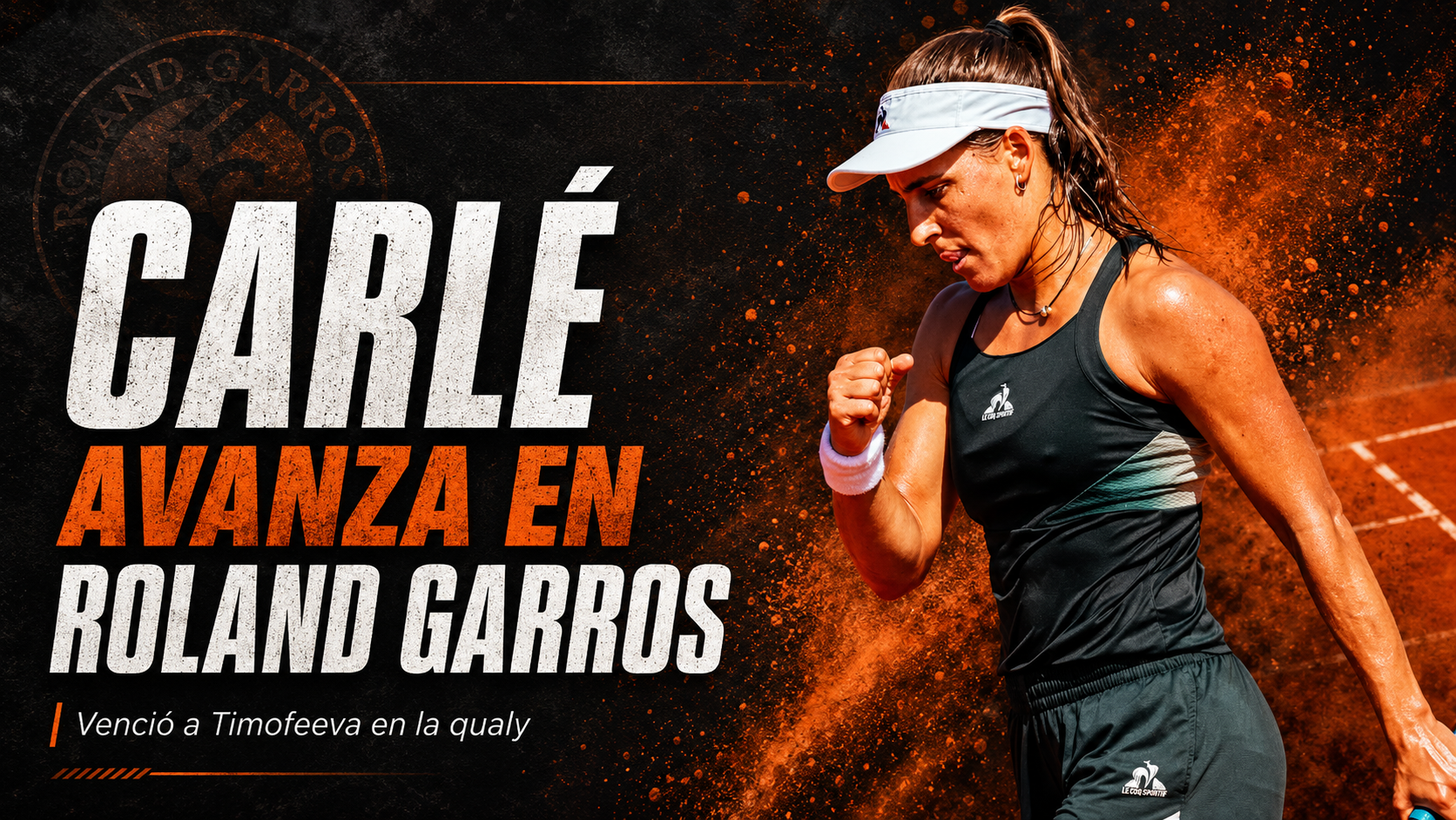 María Lourdes Carlé venció a Maria Timofeeva por 2-6, 6-0 y 6-4 en la qualy de Roland Garros 2026 y quedó a un paso del cuadro principal.