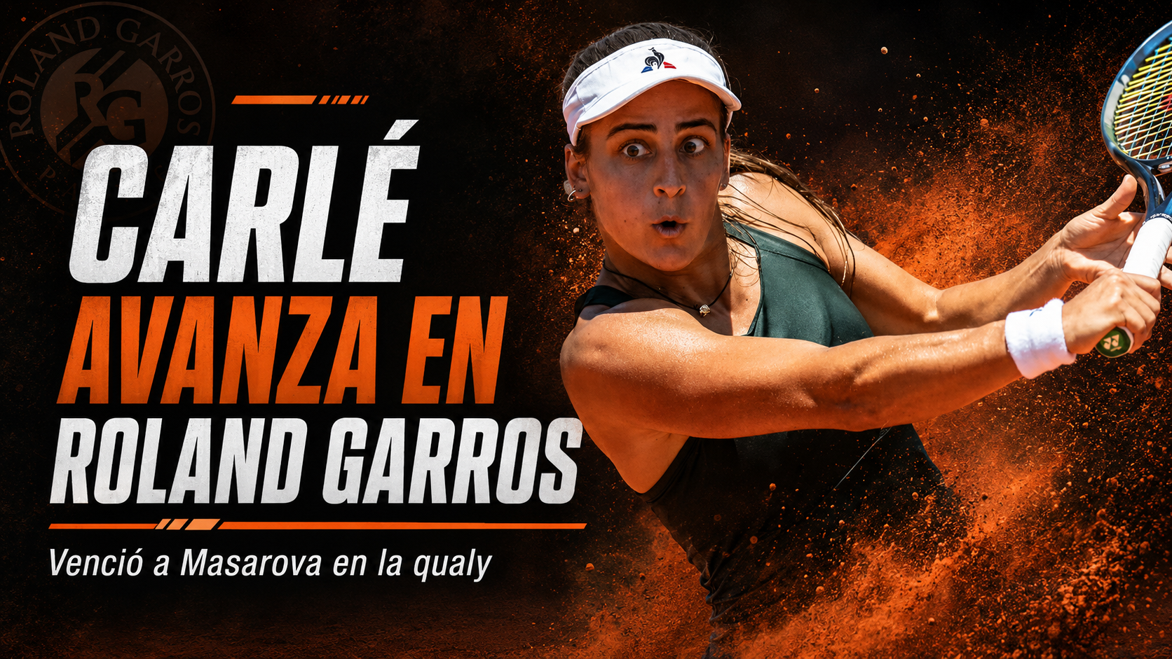 María Lourdes Carlé venció a Rebeka Masarova por 6-3, 4-6 y 6-3 en la qualy de Roland Garros 2026 y avanzó a segunda ronda.
