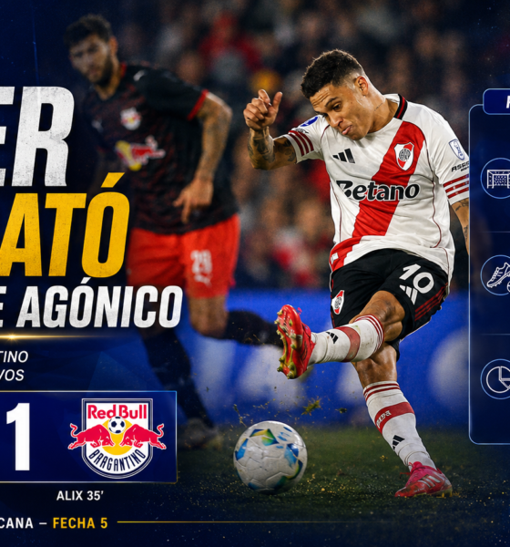 River Plate y Bragantino empataron 1-1 por la Sudamericana. Lautaro Pereyra marcó el empate agónico y el Millonario quedó cerca de octavos.