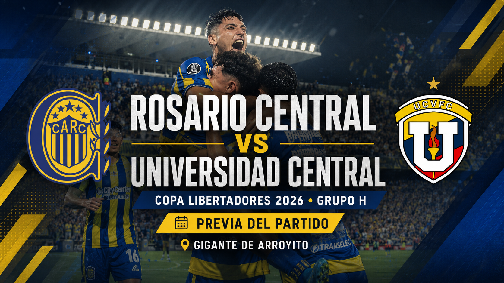 Rosario Central recibe a Universidad Central por la Copa Libertadores. El Canalla necesita un empate para clasificar a octavos.