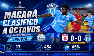 Macará empató 0-0 ante América de Cali, ganó el Grupo A de la Sudamericana y jugará por primera vez los octavos de final.