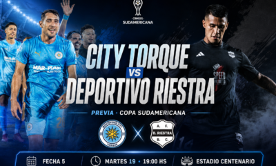 City Torque y Deportivo Riestra se enfrentan por la Copa Sudamericana 2026. Hora, TV, cómo llegan, formaciones probables, estadísticas