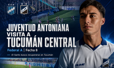 Juventud Antoniana visita a Tucumán Central por la fecha 8 de la Zona 2 del Federal A. El Santo busca recuperarse tras caer ante San Martín.