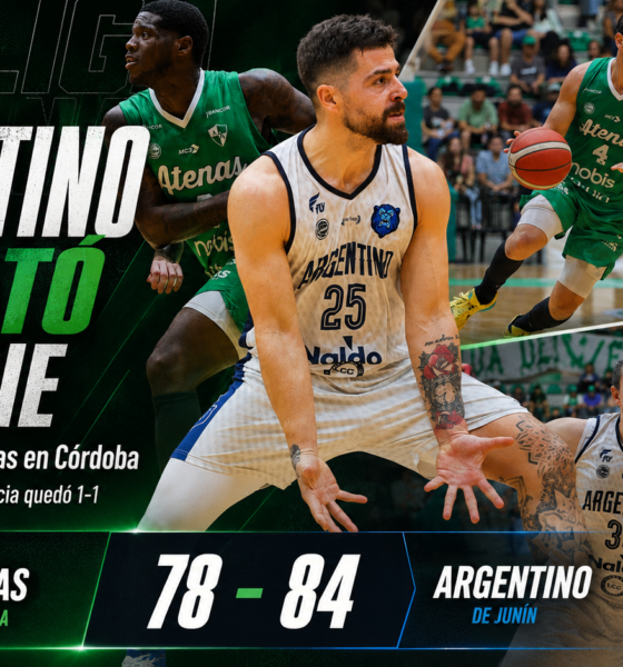 Argentino de Junín venció a Atenas por 84-78 en Córdoba, empató 1-1 la serie por la permanencia y definirá el tercer y cuarto punto en Junín.