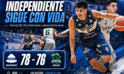 Independiente de Oliva venció 78-76 a Gimnasia de Comodoro Rivadavia en el Gigante de la Ruta 9, descontó la serie 2-1 y sigue con vida