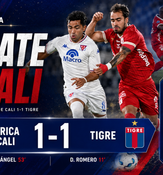 América de Cali y Tigre empataron 1-1 por la Copa Sudamericana 2026. David Romero abrió el marcador y Tomás Ángel igualó para el Escarlata.