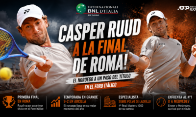 Casper Ruud en Roma venció a Luciano Darderi por 6-1 y 6-1, avanzó a la final y espera por Sinner o Medvedev.