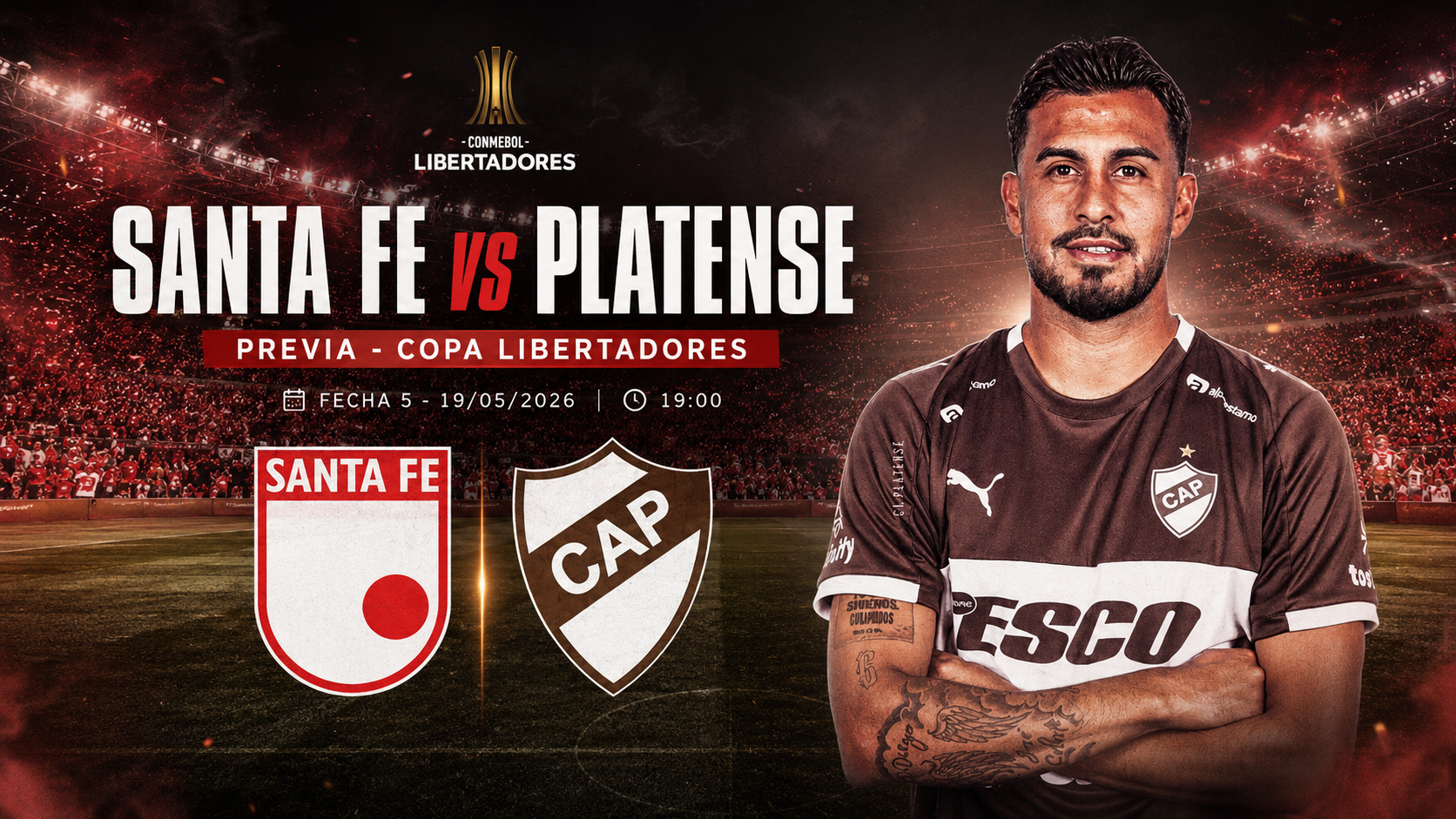 Independiente Santa Fe recibe a Platense por la Copa Libertadores 2026. El Calamar necesita un empate para clasificar a octavos.