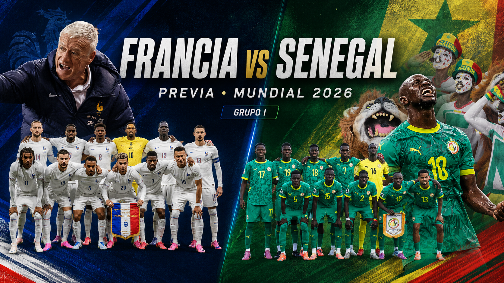 Francia vs Senegal abre el Grupo I del Mundial 2026 con historia pesada: el recuerdo del 1-0 africano en 2002, Mbappé cerca del récord de Klose y Deschamps ante su vigésimo partido mundialista como DT. Previa, formaciones y pronóstico en Desde la Ventana.