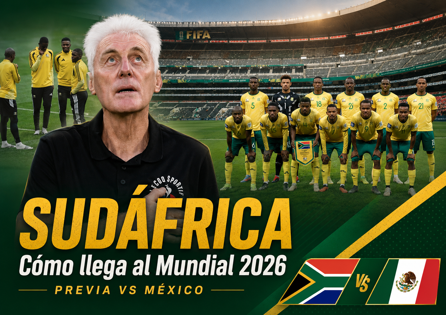 Sudáfrica vuelve al Mundial tras 16 años: cómo llega, figura, DT, probable formación ante México y análisis completo de los Bafana Bafana.