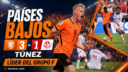 Países Bajos venció 3-1 a Túnez, terminó primero del Grupo F y se metió en los 16avos del Mundial 2026.