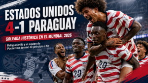 Estados Unidos goleó 4-1 a Paraguay en el Mundial 2026 con doblete de Balogun, gran partido de Pulisic y dominio total en las estadísticas.
