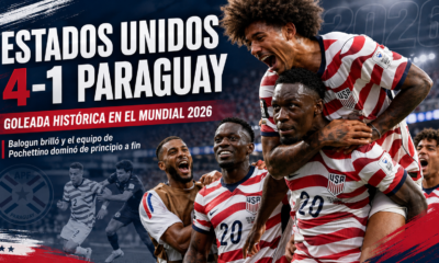 Estados Unidos goleó 4-1 a Paraguay en el Mundial 2026 con doblete de Balogun, gran partido de Pulisic y dominio total en las estadísticas.