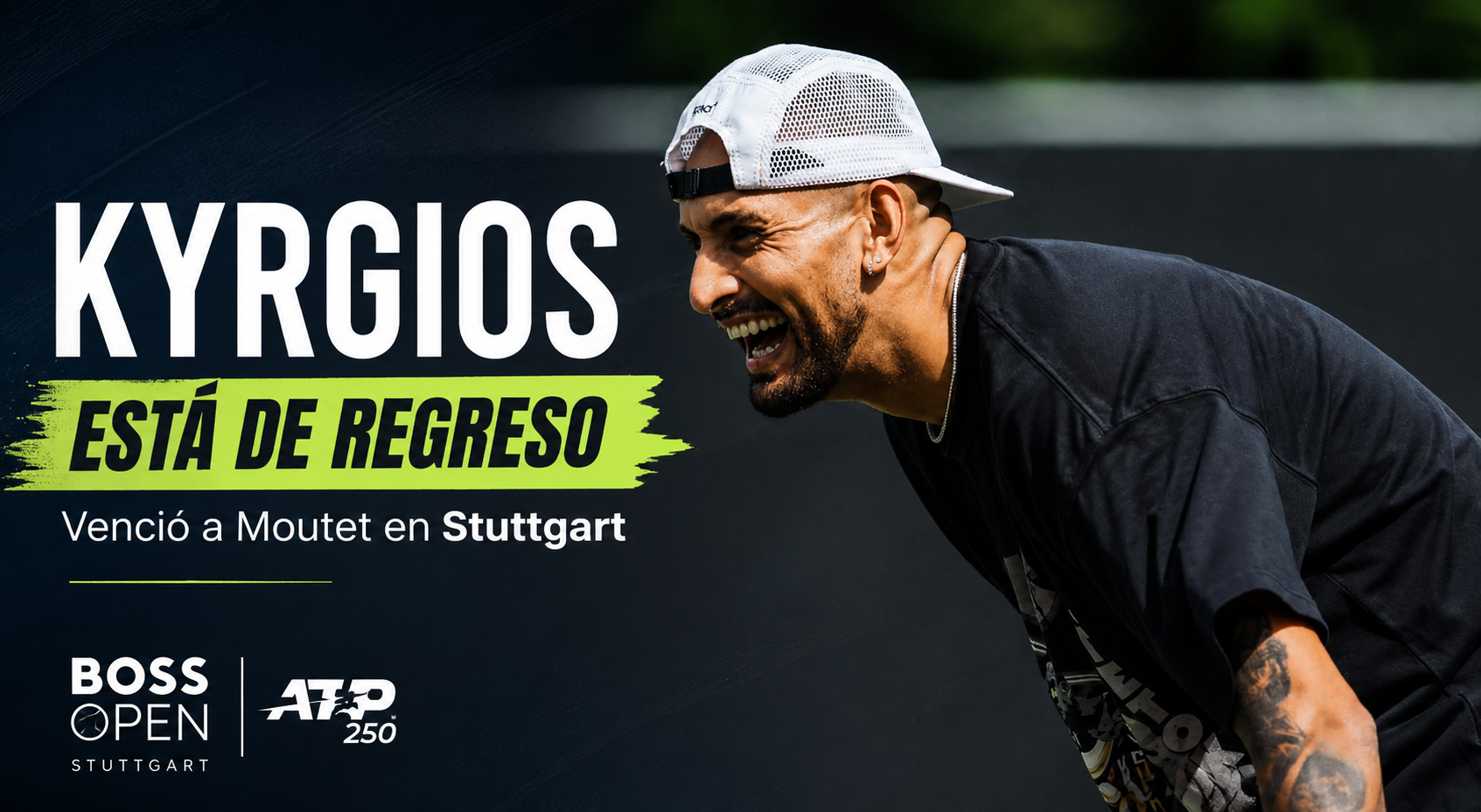 Nick Kyrgios derrotó a Corentin Moutet en Stuttgart y logró su primera victoria sobre césped desde Wimbledon 2022.