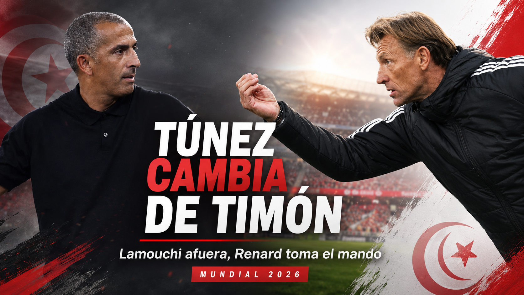Túnez despidió a Sabri Lamouchi tras la goleada 5-1 ante Suecia y contrató a Hervé Renard para seguir en el Mundial 2026.