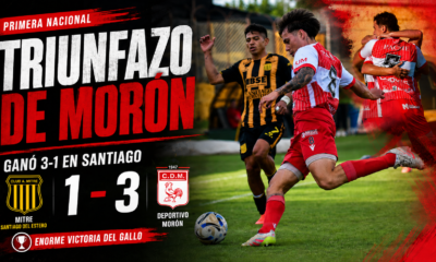 Deportivo Morón venció 3-1 a Mitre en Santiago del Estero y quedó como puntero absoluto de la Zona A con 28 puntos.