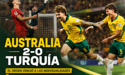 Australia venció 2-0 a Turquía en el Mundial 2026 con goles de Nestory Irankunda y Connor Metcalfe, en una noche donde Patrick Beach fue decisivo.