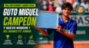 Luis Guto Miguel ganó Roland Garros Junior 2026, se convirtió en el nuevo número 1 del ranking ITF y firmó un título histórico para Brasil.