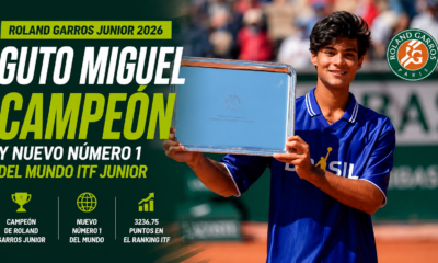 Luis Guto Miguel ganó Roland Garros Junior 2026, se convirtió en el nuevo número 1 del ranking ITF y firmó un título histórico para Brasil.