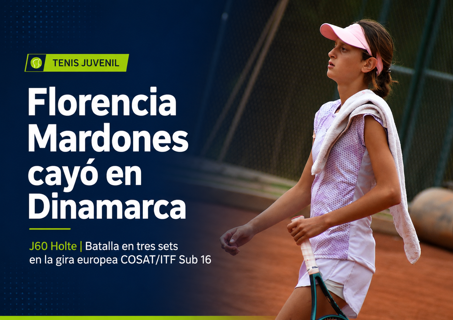 Florencia Mardones cayó ante Agnes Bang Kjaersgaard por 6-4, 4-6 y 6-2 en el J60 Holte de Dinamarca, en el inicio de su gira europea