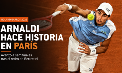 Matteo Arnaldi avanzó a semifinales de Roland Garros tras el retiro de Matteo Berrettini y logró un récord histórico fuera del Top 100.