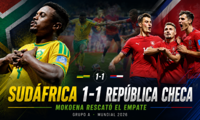 Sudáfrica empató 1-1 ante República Checa por el Mundial 2026 con gol de penal de Teboho Mokoena y sigue con vida en el Grupo A.