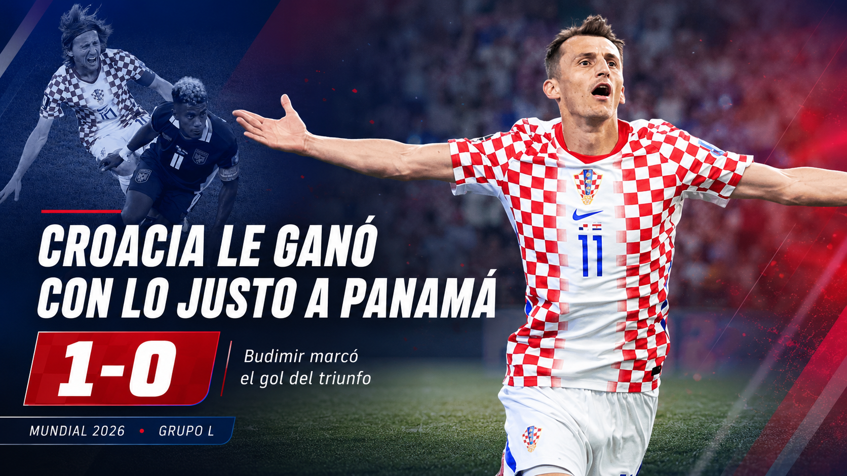 Croacia derrotó 1-0 a Panamá, sumó sus primeros puntos en el Mundial 2026 y mantiene viva la ilusión de clasificar.