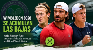Bajas en Wimbledon 2026: Korda, Machac y Rune
