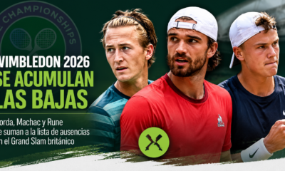 Bajas en Wimbledon 2026: Korda, Machac y Rune
