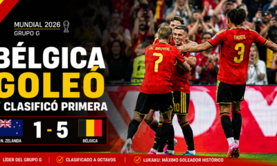 Bélgica goleó 5-1 a Nueva Zelanda y avanzó a octavos como líder invicto del Grupo G.