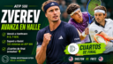 Alexander Zverev avanzó a cuartos en Halle, extendió su invicto y superó un récord histórico de Rafael Nadal en ATP 500.