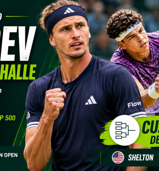 Alexander Zverev avanzó a cuartos en Halle, extendió su invicto y superó un récord histórico de Rafael Nadal en ATP 500.