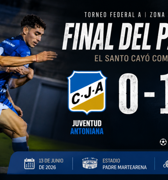 Juventud Antoniana perdió 1-0 ante Sarmiento de La Banda en el Padre Martearena por el Federal A. El Santo dejó escapar una gran oportunidad