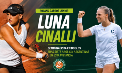 Luna Cinalli avanzó a las semifinales del dobles femenino de Roland Garros Junior junto a la coreana Lee, hito para el tenis argentino.