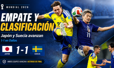 Japón y Suecia empataron 1-1 en Dallas, repartieron puntos y avanzaron juntos a los 16avos del Mundial 2026.