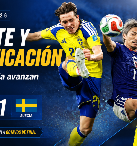 Japón y Suecia empataron 1-1 en Dallas, repartieron puntos y avanzaron juntos a los 16avos del Mundial 2026.