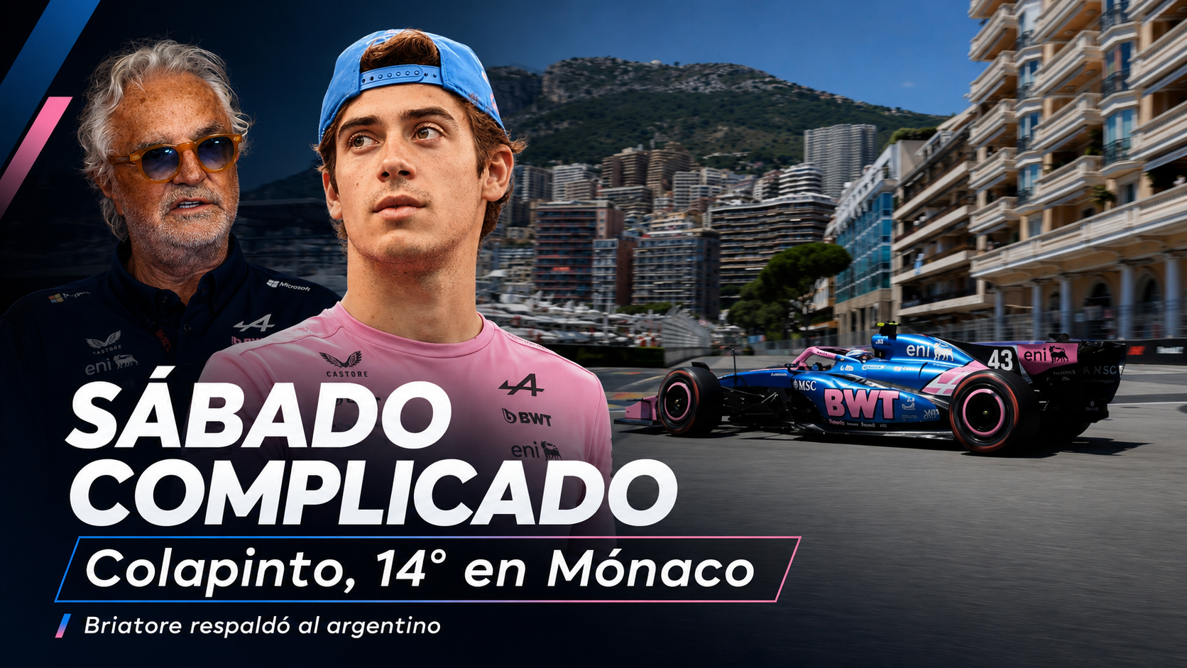 Franco Colapinto quedó 14° en la clasificación del GP de Mónaco. Sus declaraciones, el análisis del sábado y el respaldo de Flavio Briatore.
