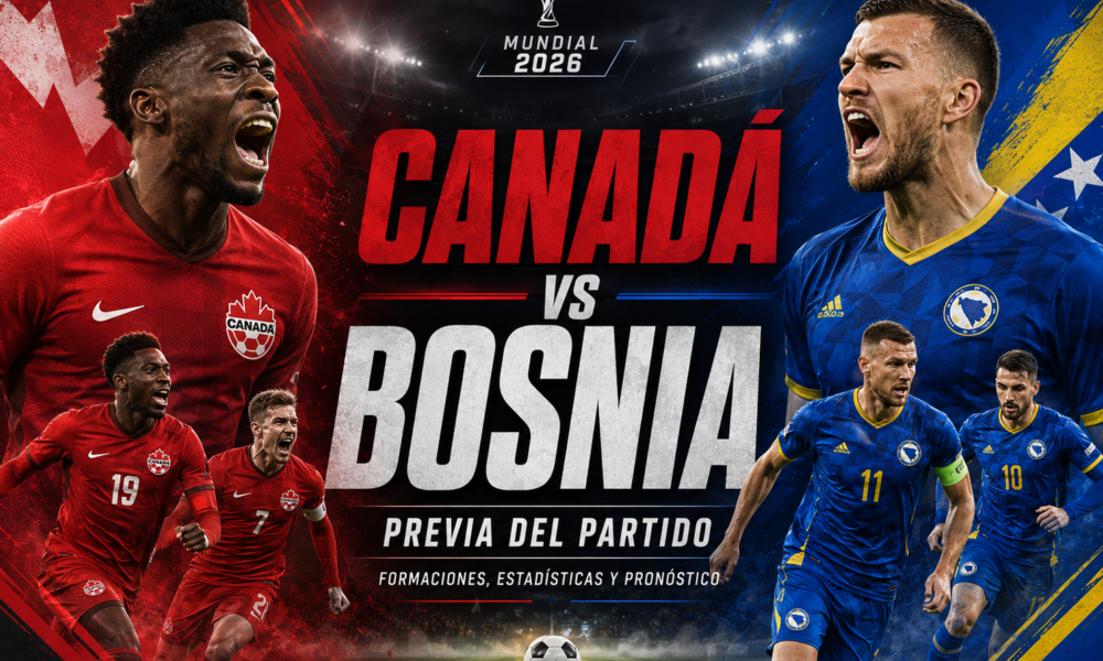Canadá y Bosnia debutan en el Mundial 2026 por el Grupo B: previa, horario, formaciones probables, estadísticas, figuras y pronóstico.