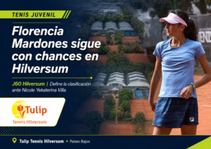 Florencia Mardones perdió ante Natasha Jerkunica, pero todavía depende de sí misma para clasificar en el J60 Hilversum.