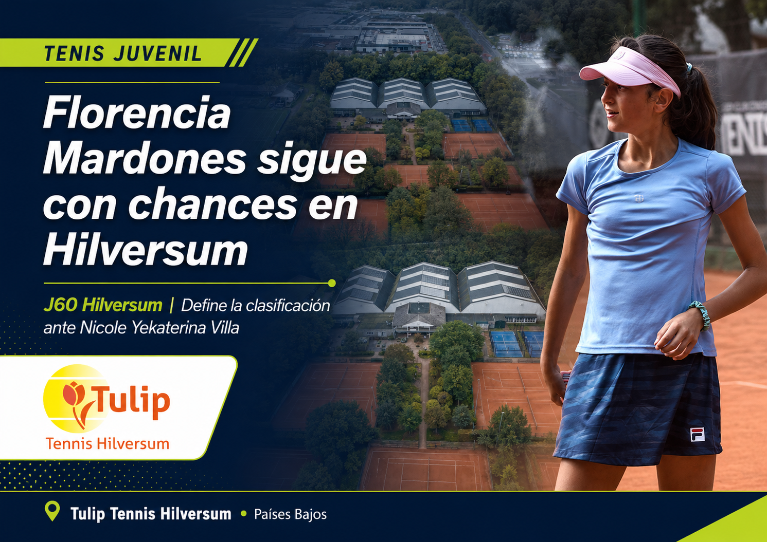 Florencia Mardones perdió ante Natasha Jerkunica, pero todavía depende de sí misma para clasificar en el J60 Hilversum.