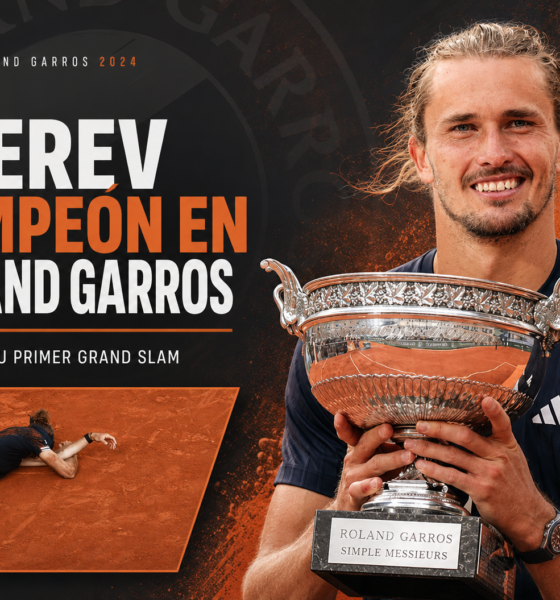 Alexander Zverev celebra el título de Roland Garros 2026 tras vencer a Flavio Cobolli en la final.