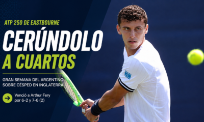 Juan Manuel Cerúndolo venció a Arthur Fery y avanzó a los cuartos de final del ATP 250 de Eastbourne, confirmando su gran momento