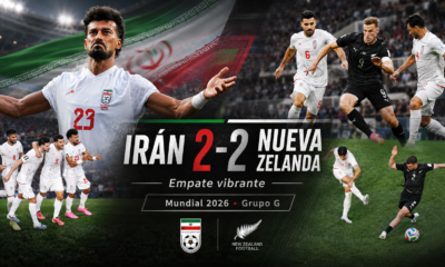 Irán y Nueva Zelanda empataron 2-2 en un partidazo del Grupo G, con Rezaeian como figura iraní y la dupla Wood-Just encendida para los oceánicos.