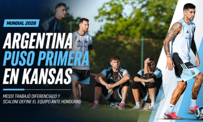 Argentina tuvo su primer entrenamiento en Kansas rumbo al Mundial 2026. Messi trabajó diferenciado, Cuti Romero y Julián Álvarez recibieron el alta futbolística y Scaloni prepara el amistoso ante Honduras.